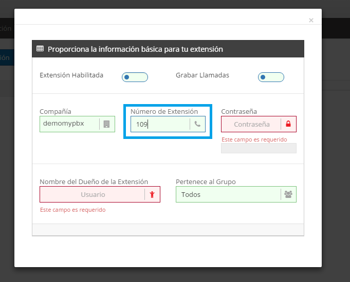 numero extension conmutadores