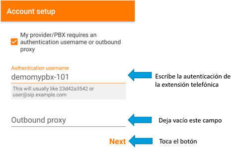 configurar zoiper android autenticacion