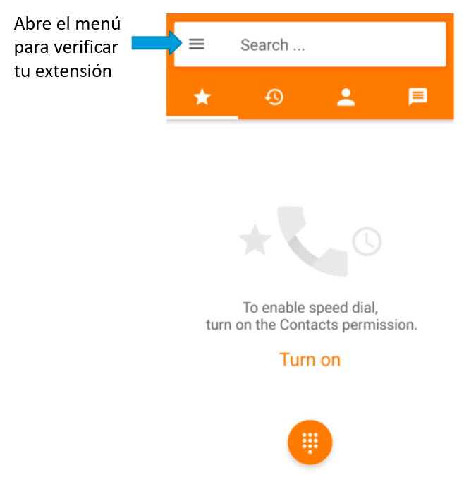 configurar zoiper android menu