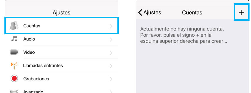 configurar zoiper iphone nueva cuenta