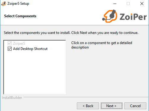 instalar zoiper windows componentes